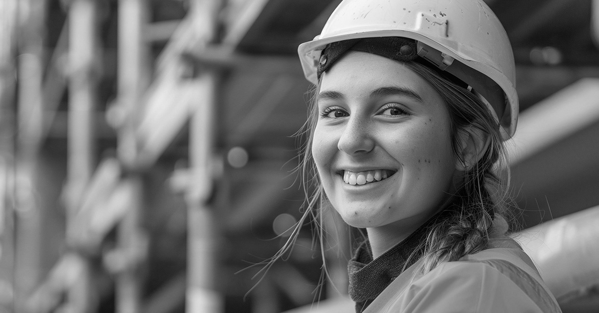 Junge Auszubildende für das Gerüstbauhandwerk